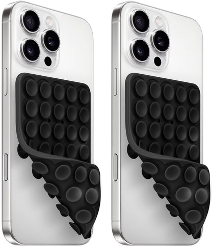 (2 Pack) Silicone Suction Cup Phone Case Mount Double Sided, Sticky Phone Grip with Higher Suction Power for Cell Phone, Hands-Free Phone Accessories for Selfies and Videos, Pink